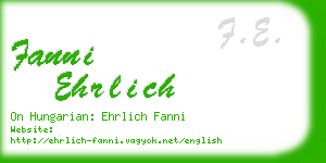 fanni ehrlich business card